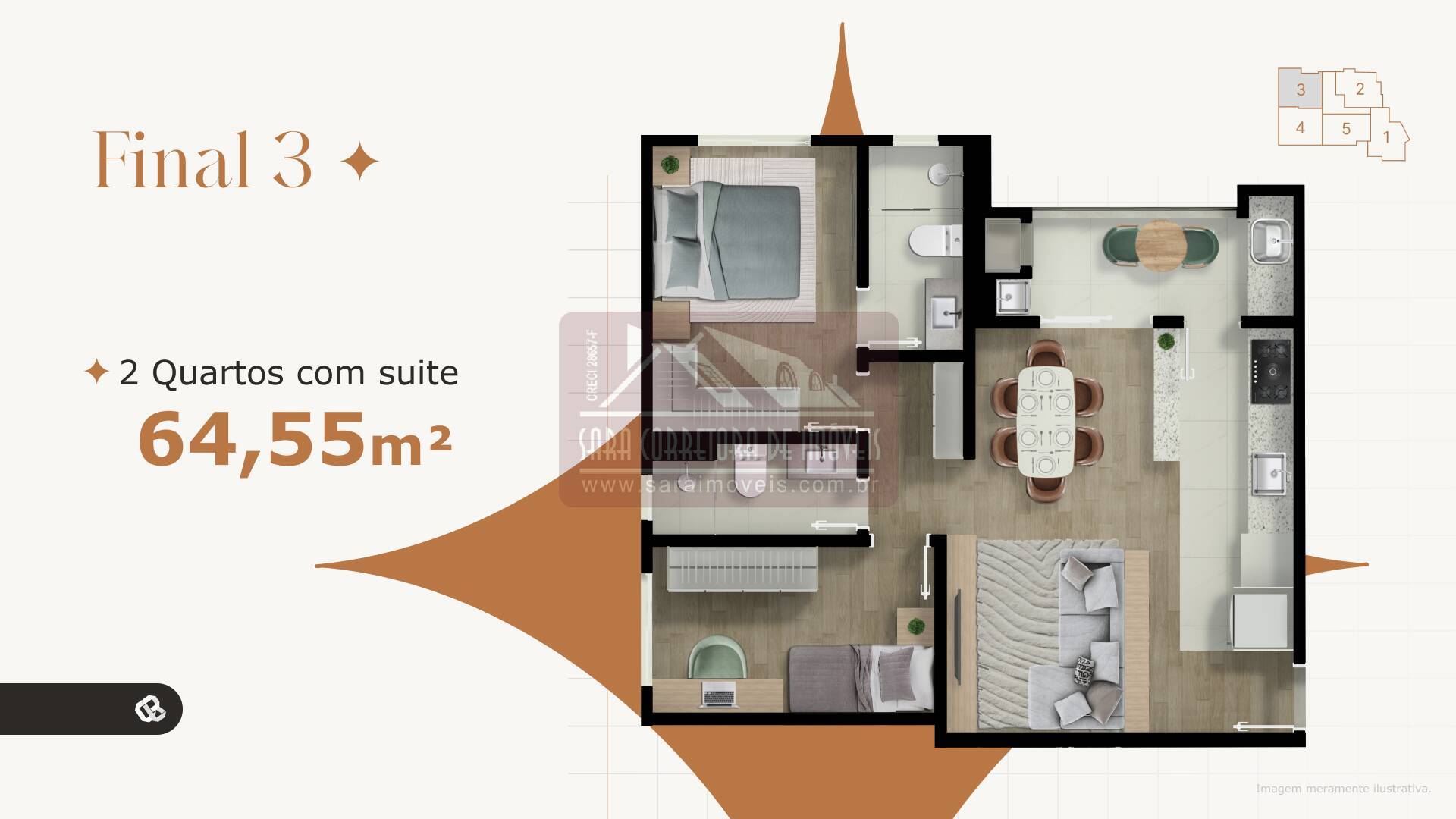 Apartamento, 2 quartos, 56 m² - Foto 7